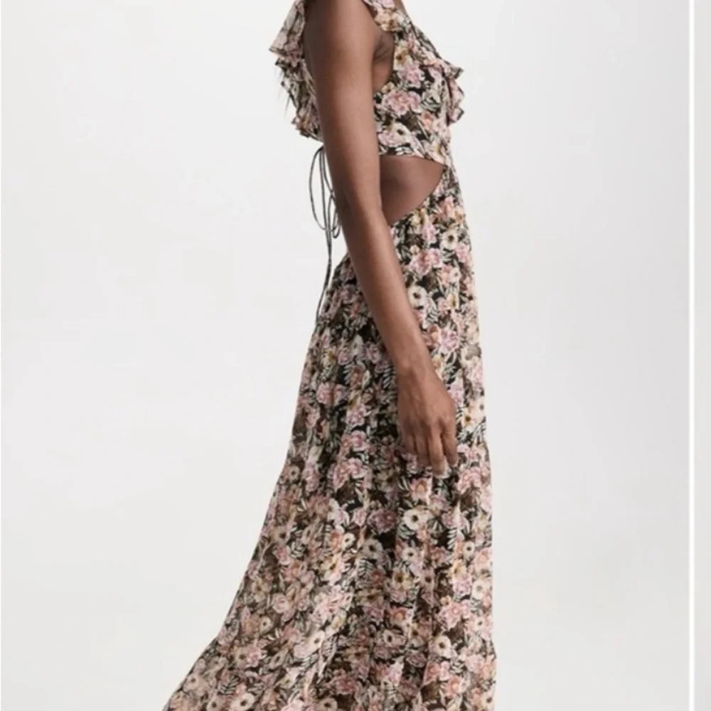 Astr Floral Cutout Maxi Dress in Pink and Black - Picture 3 of 5